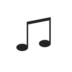 music note icon flat web simplified minimalistic