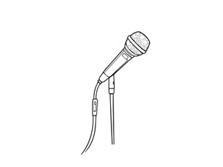 microphone clear vision simple line art