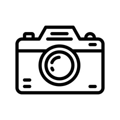Camera icon thin single line