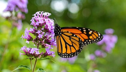 Monarch Butterfly on Lavender Blooms: A Serene Summer Scene