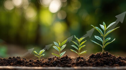 Nurturing Growth: A visual metaphor of growth is crafted, depicting young plants ascending, symbolizing development and advancement towards the future.