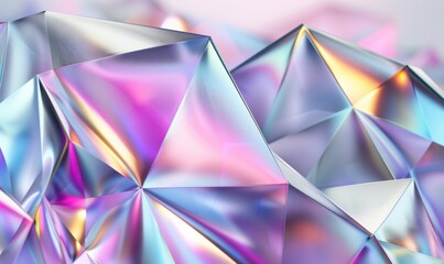 Obraz premium Iridescent gemstone facets reflect geometric abstract pattern close up