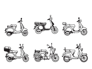 moped clear vision simple line art