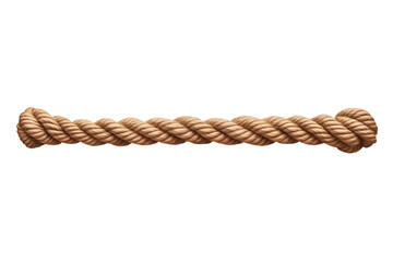 Thick natural fiber twisted rope isolated on transparent background