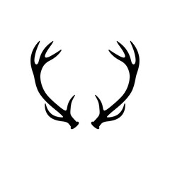 Reindeer antlers silhouette vector flat illustration design.