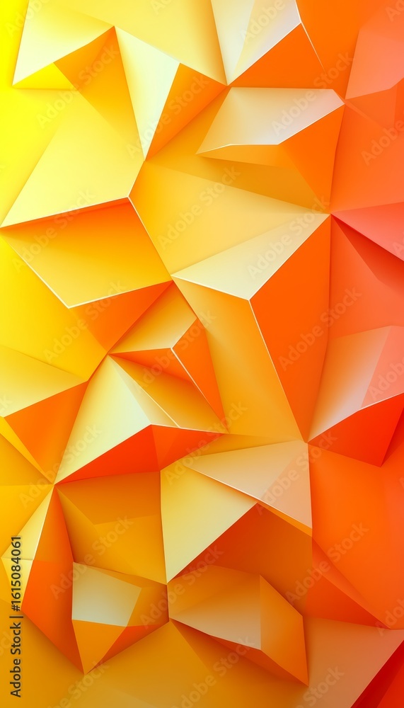 Poster abstract crumpled golden surface with light reflection, textured paper and geometric pattern design
