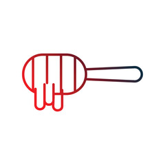 honey dipper gradient outline icon with white background vector stock illustration