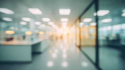 Blurred Office Background With Soft Lighting Perfect For Corporate Presentations, Web Banners, And Advertising Campaigns