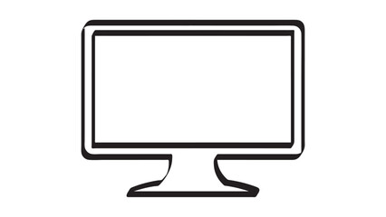 Monitor Outline Vector Illustration on Transparent Background for Display Technology