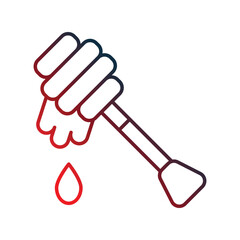 honey dipper gradient outline icon with white background vector stock illustration