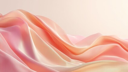Soft, flowing silk fabric in shades of peach and pink