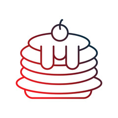 pancake gradient outline icon with white background vector stock illustration