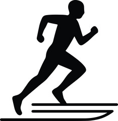 Silhouette of a runner sprinting on track vector illustrator