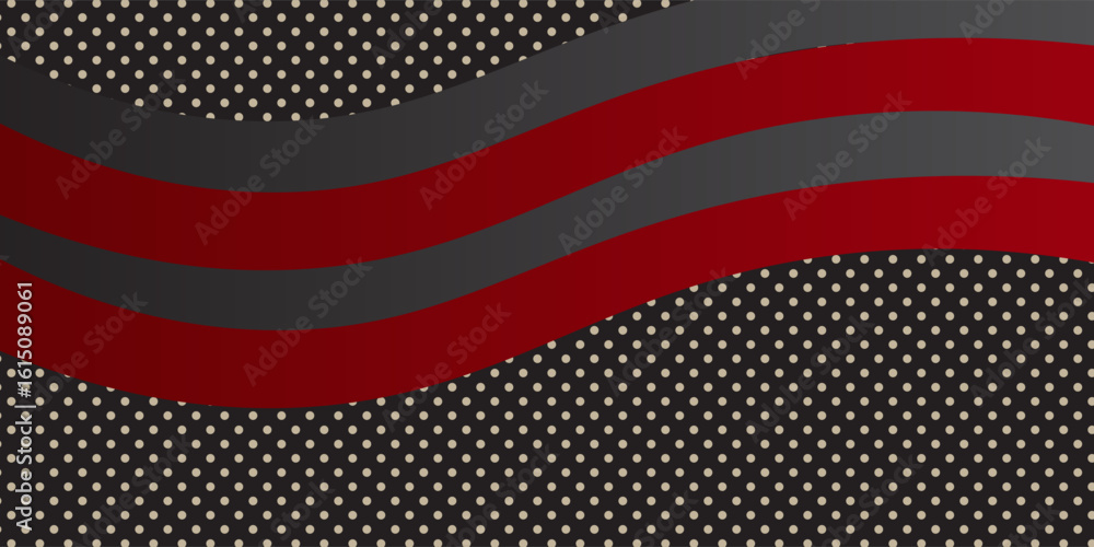 Poster vector red line background curve element with dark space for text and message design, overlapping la
