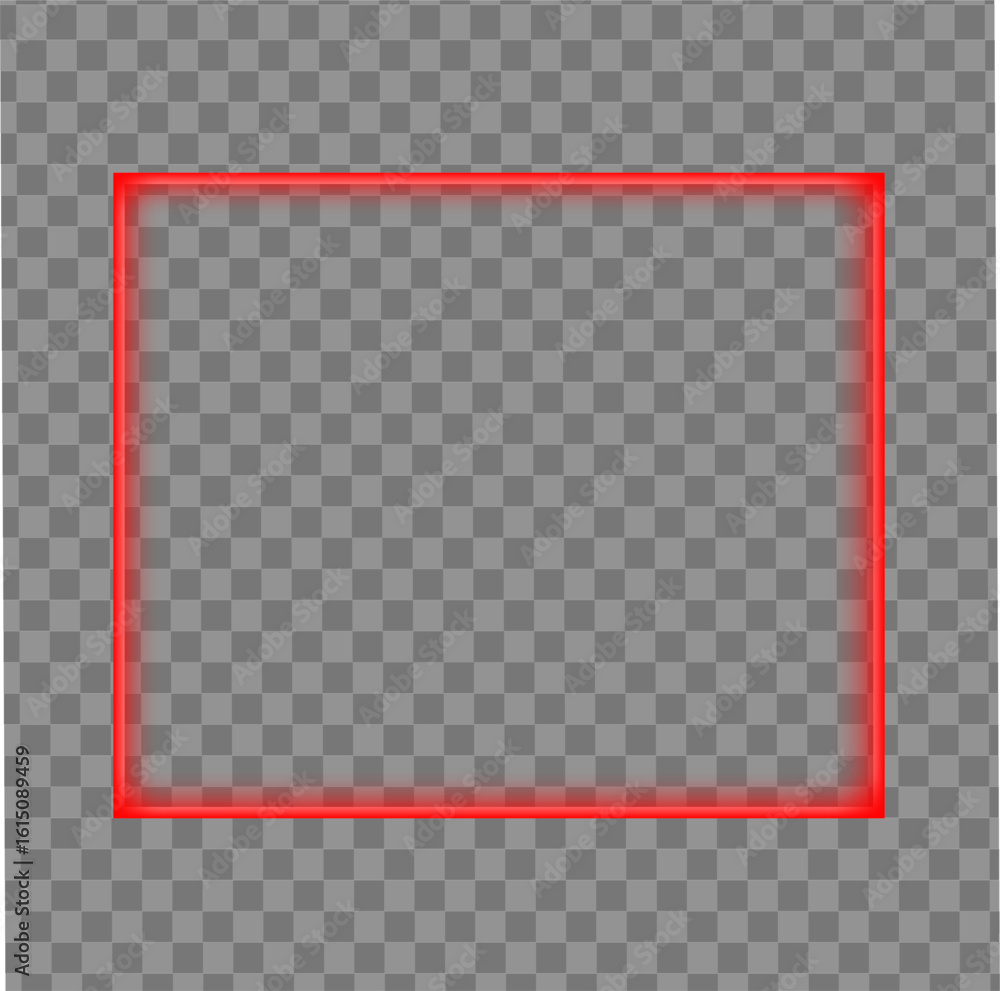Poster blue square frame, glowing neon edge in clean modern vector outline style used for ui template layou