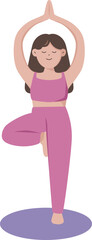  Yoga Tree Pose Vector Illustration