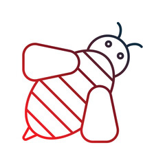 bee gradient outline icon with white background vector stock illustration