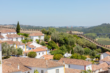 Obraz premium Obidos Castle and Historic Village Rooftops