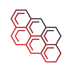 honey comb gradient outline icon with white background vector stock illustration