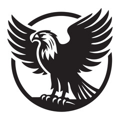Obraz premium A black silhouette of an Eagle vector