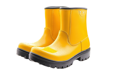Rubber boots on white background,png