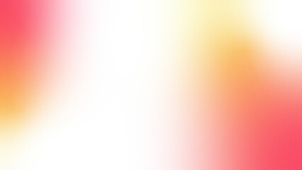 Coral pink to warm golden yellow gradient abstract background. Smooth ombre transition with bright center glow, soft shimmer haze and gentle blur. Dreamy pastel sunset aesthetic for modern designs.