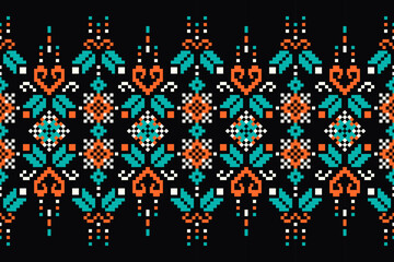 Pixel Art Geometric Fabric Seamless Pattern