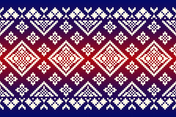 Pixel Art Geometric Fabric Seamless Pattern