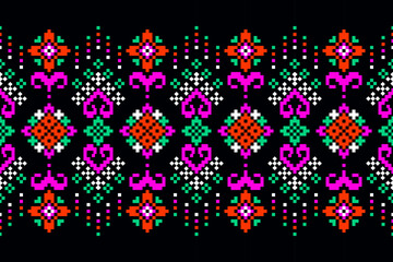 Pixel Art Geometric Fabric Seamless Pattern