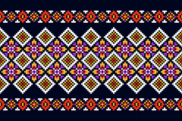 Pixel Art Geometric Fabric Seamless Pattern