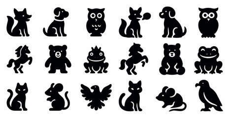 set of animals silhouettes