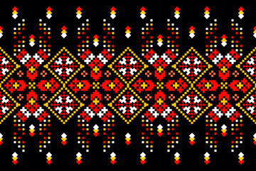 Pixel Art Geometric Fabric Seamless Pattern