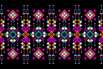 Pixel Art Geometric Fabric Seamless Pattern