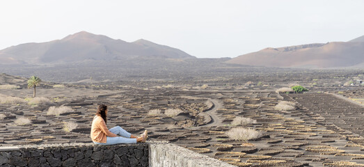 La Geria - The wine route of Lanzarote, growing wine on lava ashes