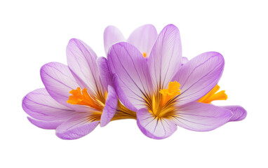 Saffron crocus flower on white background,png