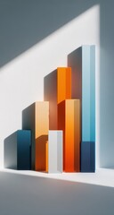 Abstract graphic of ascending colored blocks