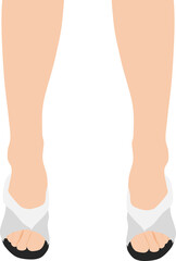 ビーチサンダルを履いた足のグラフィック素材イラスト