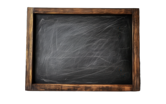 School blackboard on white background,png