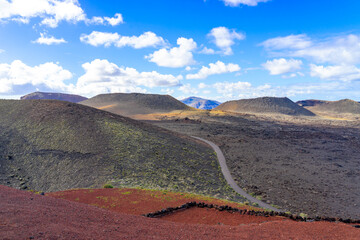 Volcanoes in Timanfaya National Park on the Canary Island of Lanzarote