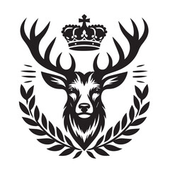 deer logo wearing a crown