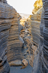 Las Grietas (The Cracks) of Lanzarote are a huge rock formation 600 meters high formed on the slope of the Montaña Blanca volcano.