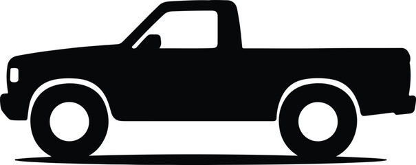 Silhouette pickup truck automotive vehicle transportation icon vector illustrator © Tamjida Alam