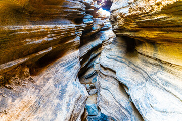 Las Grietas (The Cracks) of Lanzarote are a huge rock formation 600 meters high formed on the slope of the Montaña Blanca volcano.