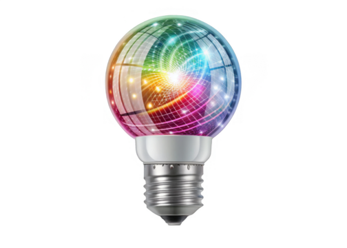 disco-light-bulb on a isolated transparent background	