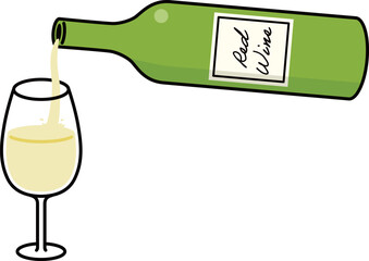 ワインボトルとワイングラス