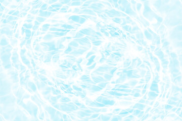 Blue water with ripples on the surface. Defocus blurred transparent blue colored clear calm water surface texture with splashes and bubbles. Water waves with shining pattern texture background.