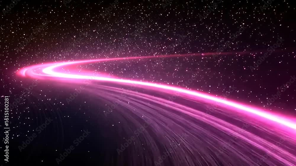 Poster abstract pink light trails in space background animated motion graphics