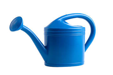 Obraz premium Blue plastic watering can isolated on transparent background