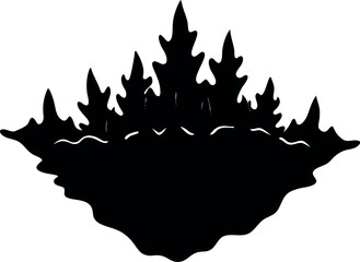 artistic reef stroke black silhouette vector art