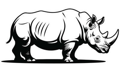 rhino on white background